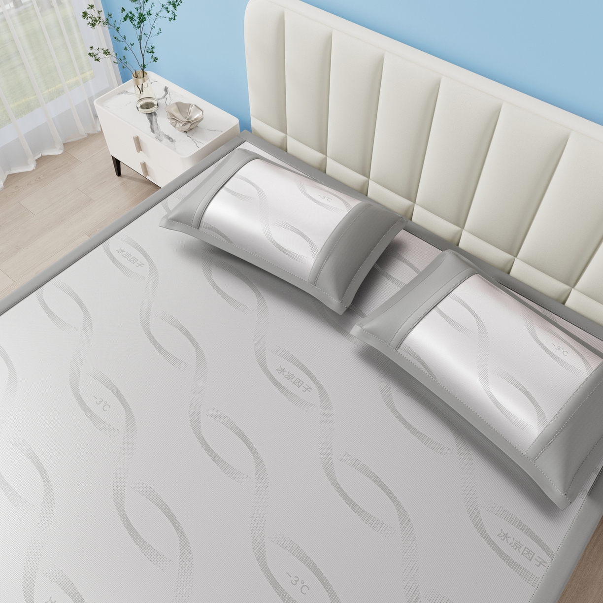 91家纺网 家纺一手货源 找家纺 （总）雅诗帛 2026新款冰凉因子冰丝席-冰凉因子