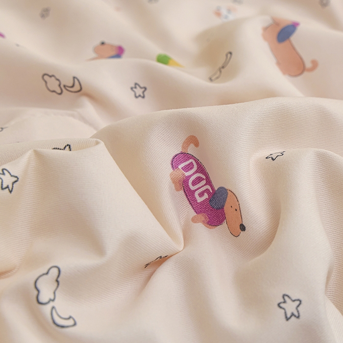 91家纺网 家纺一手货源 找家纺 一比一家纺 2026新款木棉赫本风花边夏被夏凉被空调被 狗狗乐园