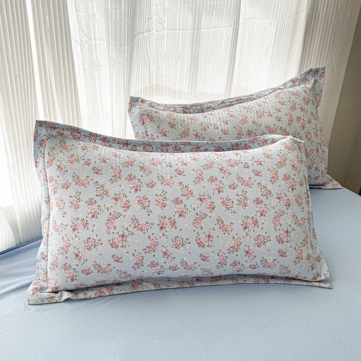 91家纺网 家纺一手货源 找家纺 默忆 2026新款A泡芙双层纱大豆夏被夏凉被空调被夏被四件套 泡芙-花开富贵