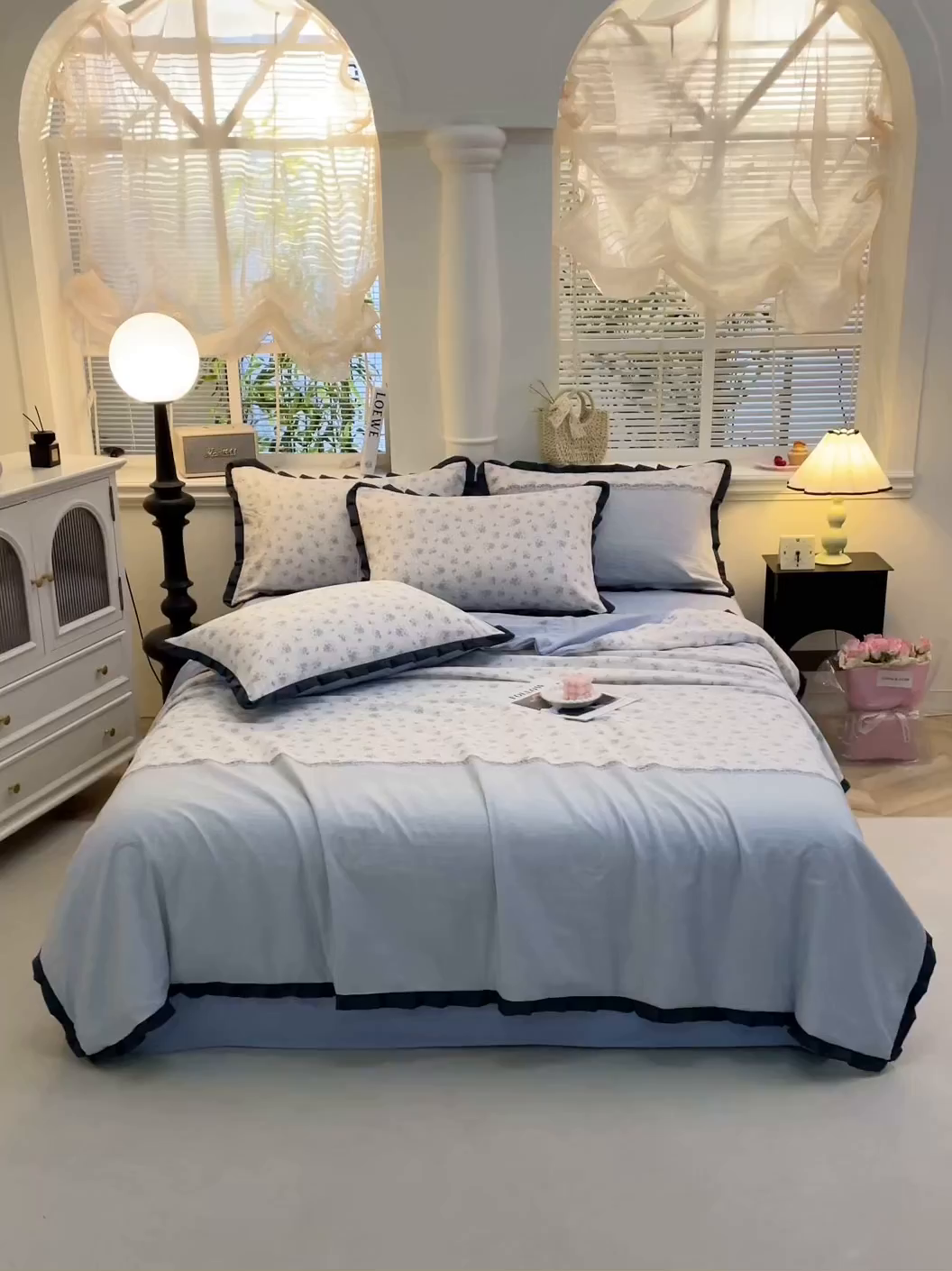 91家纺网 家纺一手货源 找家纺 一比一家纺 2026新款木棉赫本风花边夏被夏凉被空调被 兰黛