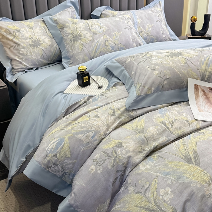 91家纺网 家纺一手货源 找家纺 （总）乐蔻家纺 2026新款宽边数码精梳长绒棉纯棉四件套