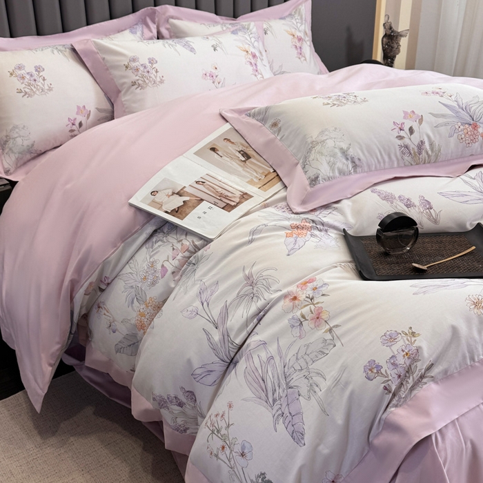 91家纺网 家纺一手货源 找家纺 （总）乐蔻家纺 2026新款宽边数码精梳长绒棉纯棉四件套