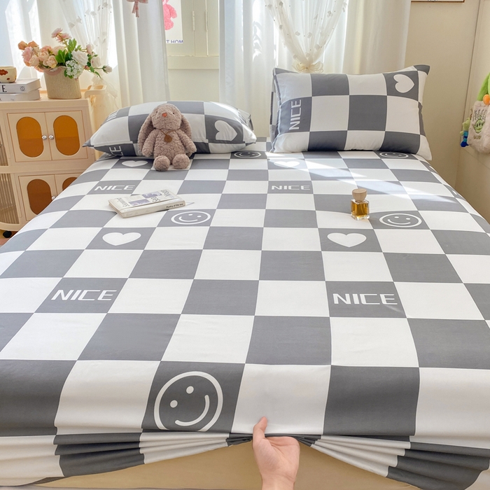 朵朵家纺 2025新款超柔水洗棉云感印花单床笠床垫保护套床笠（床垫保护套可定制尺寸 ）-场景一 简单时尚