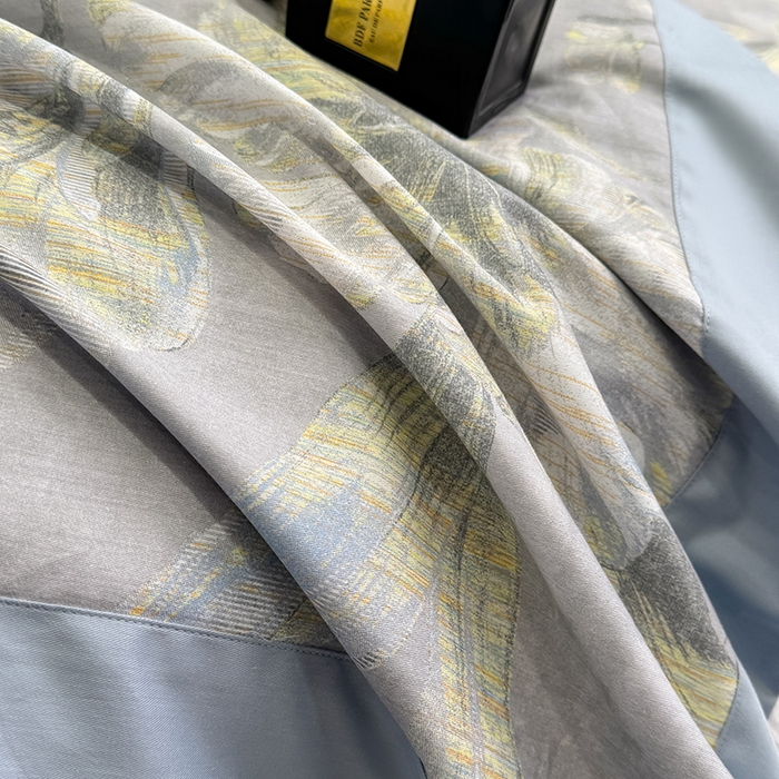 91家纺网 家纺一手货源 找家纺 乐蔻家纺 2026新款宽边数码精梳长绒棉纯棉四件套 柯利福  灰