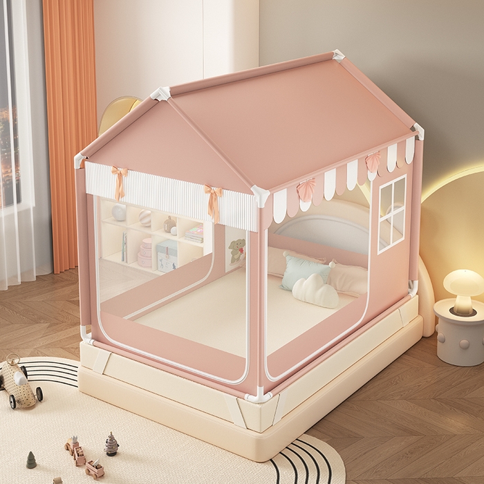 91家纺网 家纺一手货源 找家纺 （总）富莱星蚊帐 2026新款外穿杆小房子款式蚊帐 双丝加厚加密帐纱