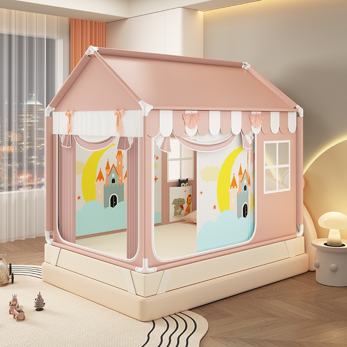 91家纺网 家纺一手货源 找家纺 （总）富莱星蚊帐 2026新款外穿杆小房子款式蚊帐 双丝加厚加密帐纱