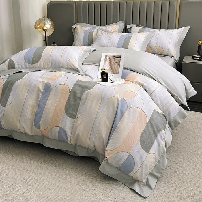 91家纺网 家纺一手货源 找家纺 乐蔻家纺 2026新款宽边数码精梳长绒棉纯棉四件套 梅德