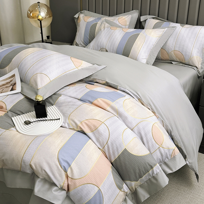 91家纺网 家纺一手货源 找家纺 乐蔻家纺 2026新款宽边数码精梳长绒棉纯棉四件套 梅德