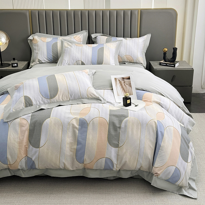 91家纺网 家纺一手货源 找家纺 乐蔻家纺 2026新款宽边数码精梳长绒棉纯棉四件套 梅德