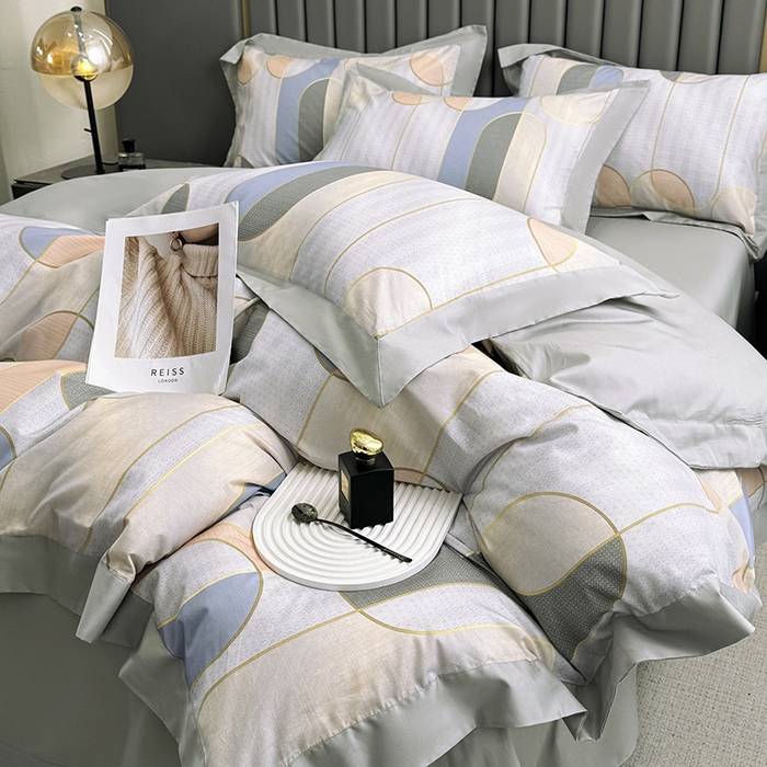 91家纺网 家纺一手货源 找家纺 乐蔻家纺 2026新款宽边数码精梳长绒棉纯棉四件套 梅德