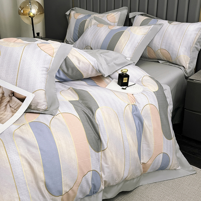 91家纺网 家纺一手货源 找家纺 乐蔻家纺 2026新款宽边数码精梳长绒棉纯棉四件套 梅德