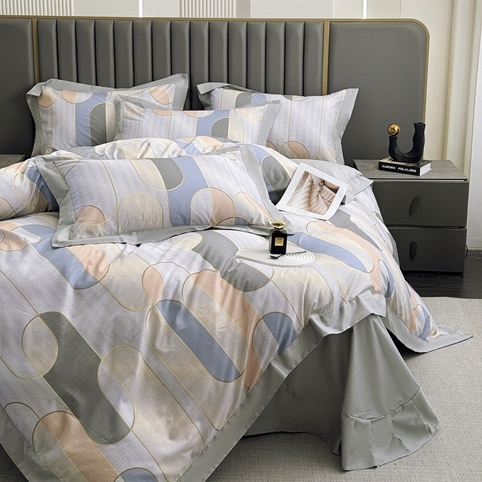 91家纺网 家纺一手货源 找家纺 乐蔻家纺 2026新款宽边数码精梳长绒棉纯棉四件套 梅德