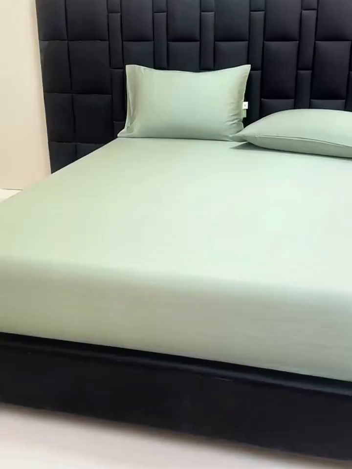 91家纺网 家纺一手货源 找家纺 （总）眠博士 2026新款60S天丝莱赛尔纯色床笠-场景一