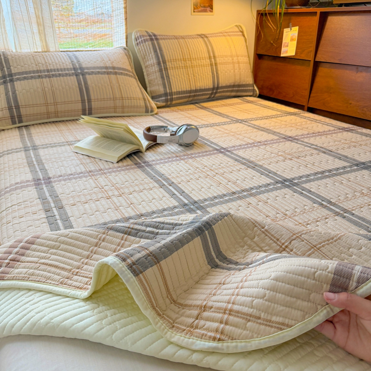 91家纺网 家纺一手货源 找家纺 （总）默忆 2026新款A类小清新四季可用学生宿舍床单  单件全棉炕盖床盖炕毯三件套