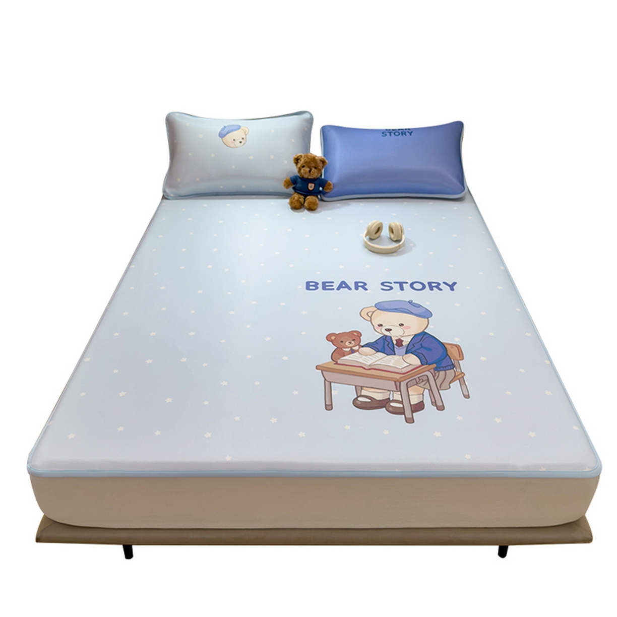 91家纺网 家纺一手货源 找家纺 （总）丝羽坊 2026新款ins设计师原创大版小清新卡通冰皮复合软凉席 