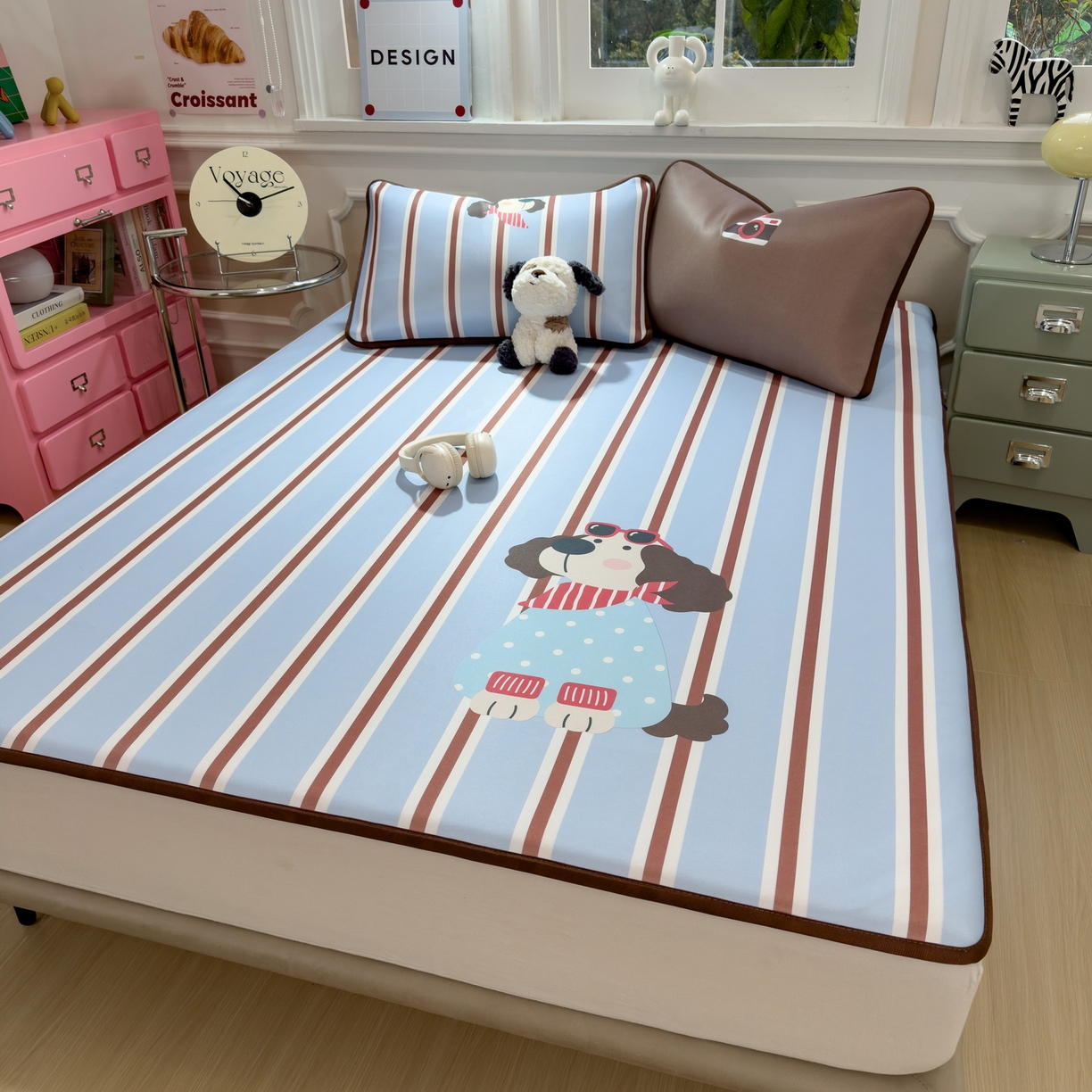 91家纺网 家纺一手货源 找家纺 （总）丝羽坊 2026新款ins设计师原创大版小清新卡通冰皮复合软凉席 