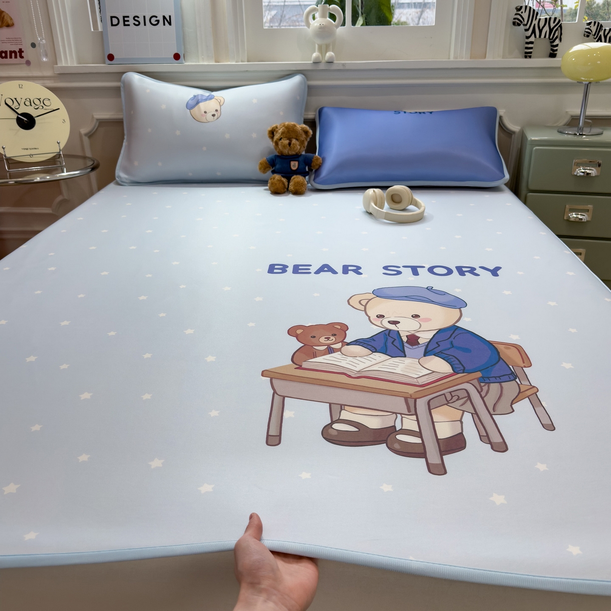 91家纺网 家纺一手货源 找家纺 （总）丝羽坊 2026新款ins设计师原创大版小清新卡通冰皮复合软凉席 