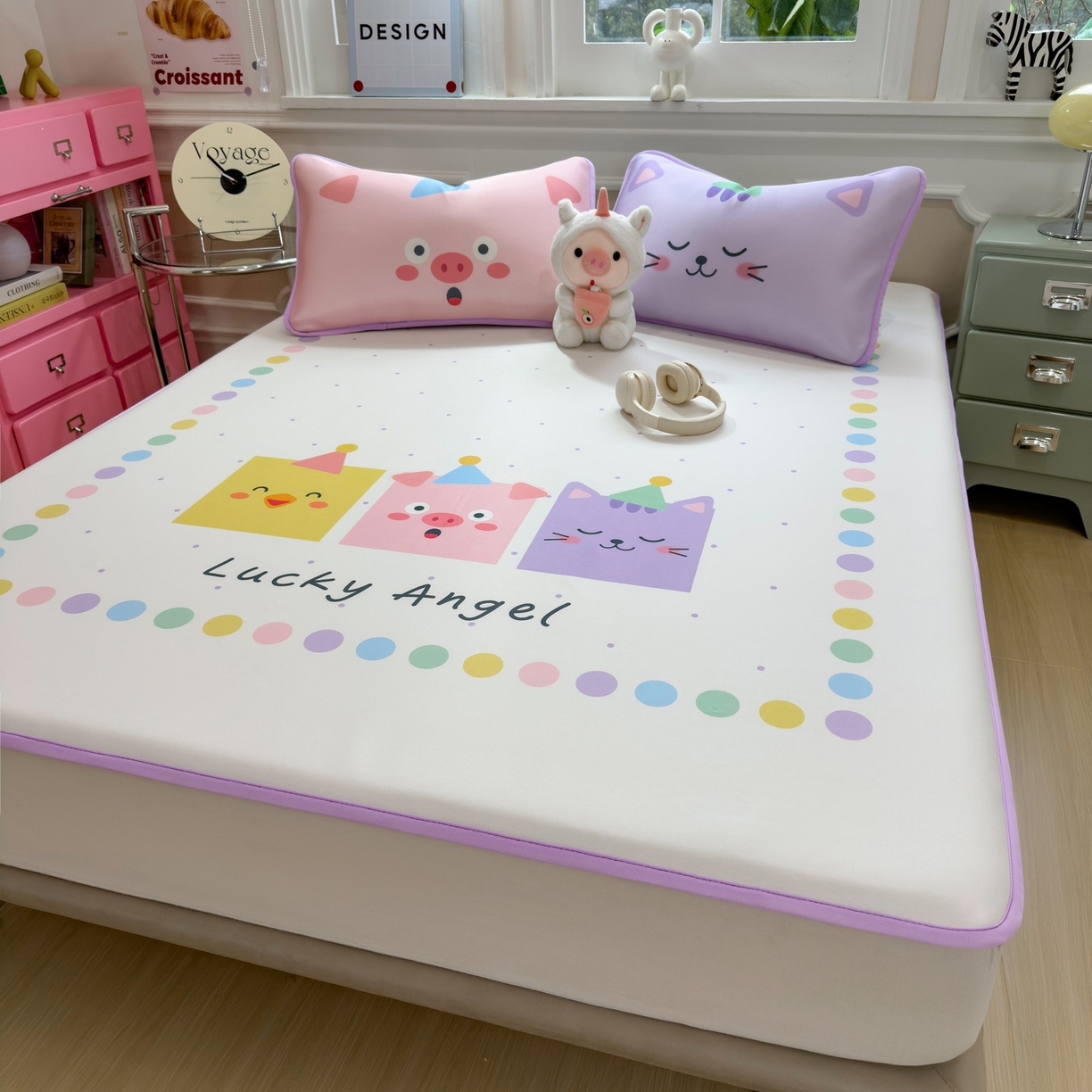 91家纺网 家纺一手货源 找家纺 （总）丝羽坊 2026新款ins设计师原创大版小清新卡通冰皮复合软凉席 