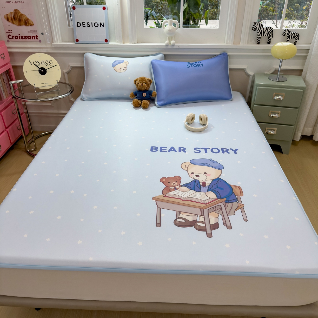 91家纺网 家纺一手货源 找家纺 （总）丝羽坊 2026新款ins设计师原创大版小清新卡通冰皮复合软凉席 