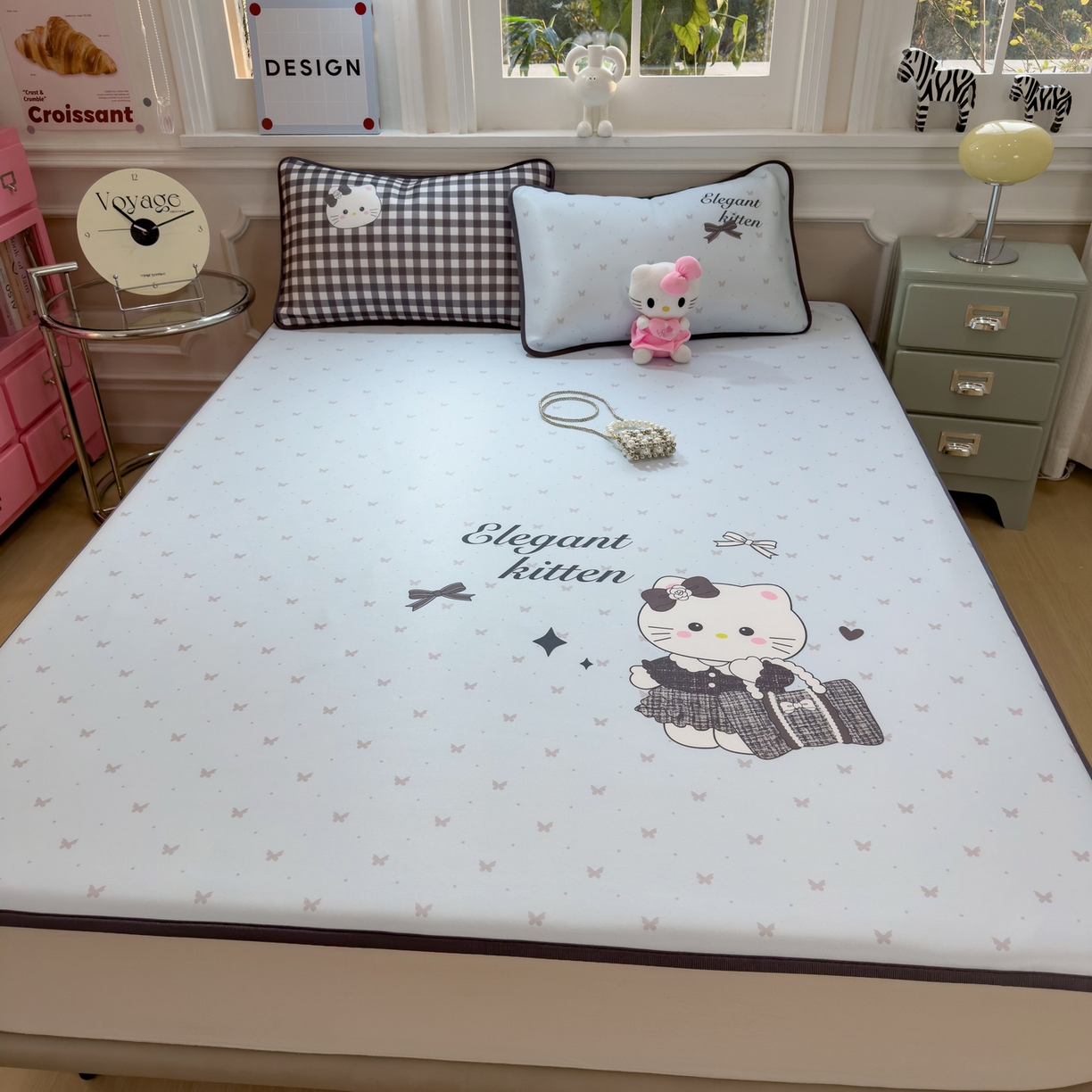 91家纺网 家纺一手货源 找家纺 （总）丝羽坊 2026新款ins设计师原创大版小清新卡通冰皮复合软凉席 