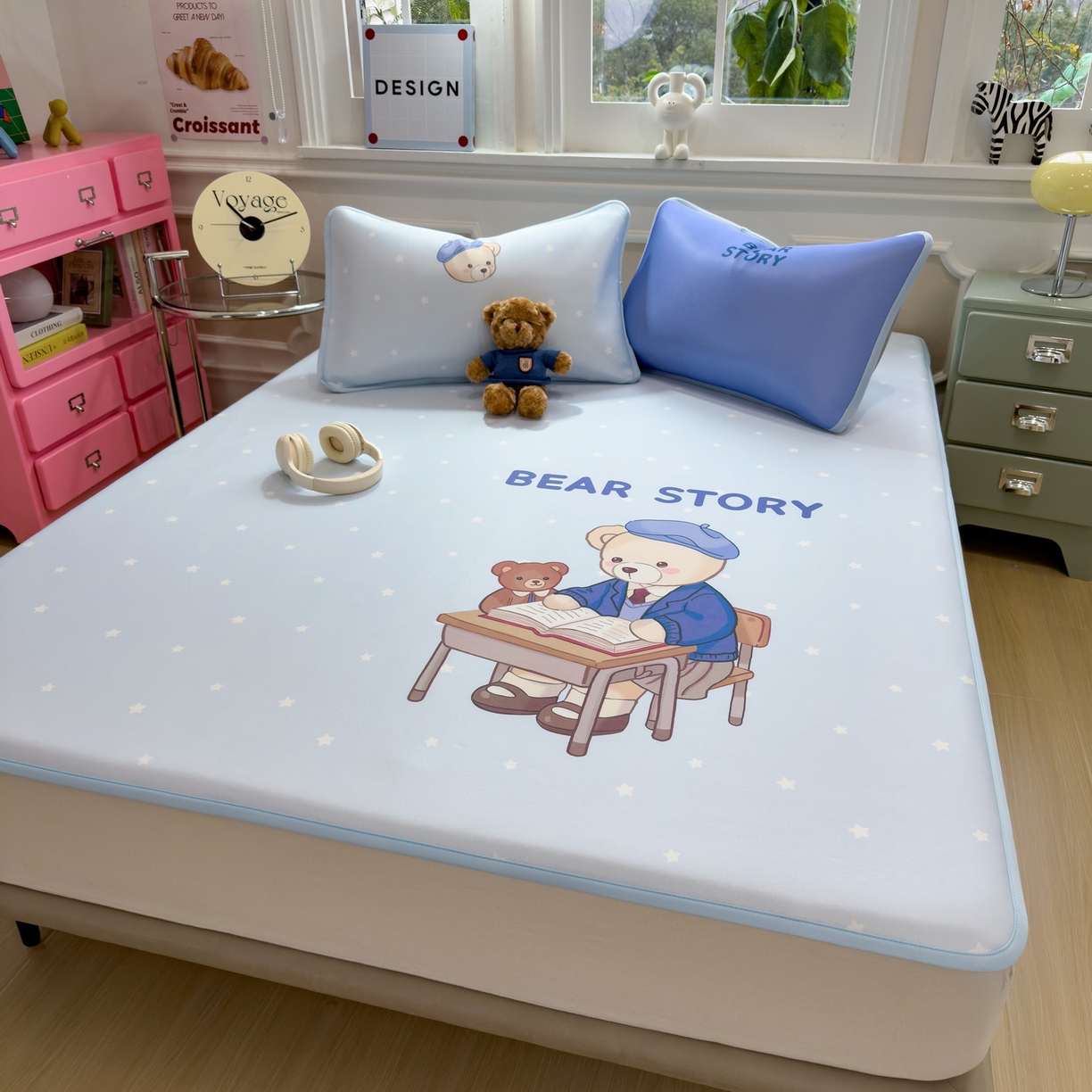 91家纺网 家纺一手货源 找家纺 （总）丝羽坊 2026新款ins设计师原创大版小清新卡通冰皮复合软凉席 