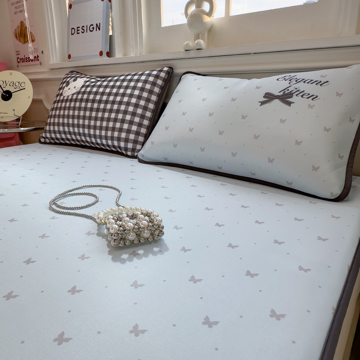 91家纺网 家纺一手货源 找家纺 丝羽坊 2026新款ins设计师原创大版小清新卡通冰皮复合软凉席  香风喵语-平铺款