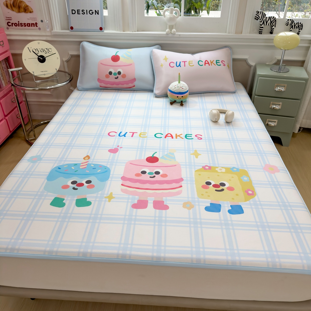 91家纺网 家纺一手货源 找家纺 （总）丝羽坊 2026新款ins设计师原创大版小清新卡通冰皮复合软凉席 