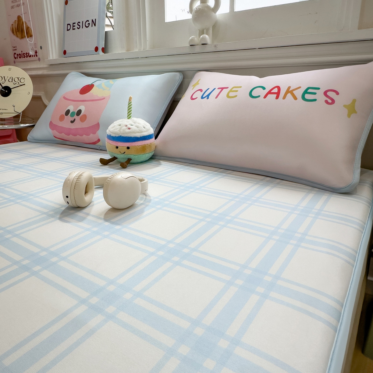 91家纺网 家纺一手货源 找家纺 丝羽坊 2026新款ins设计师原创大版小清新卡通冰皮复合软凉席  甜趣屋-平铺款