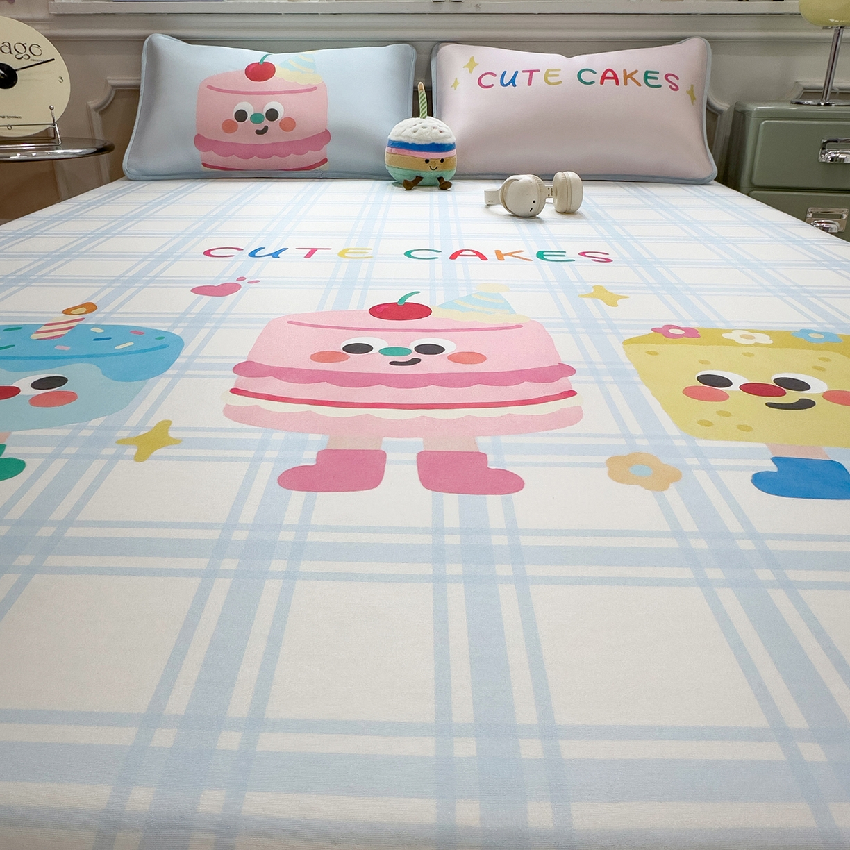 91家纺网 家纺一手货源 找家纺 丝羽坊 2026新款ins设计师原创大版小清新卡通冰皮复合软凉席  甜趣屋-平铺款