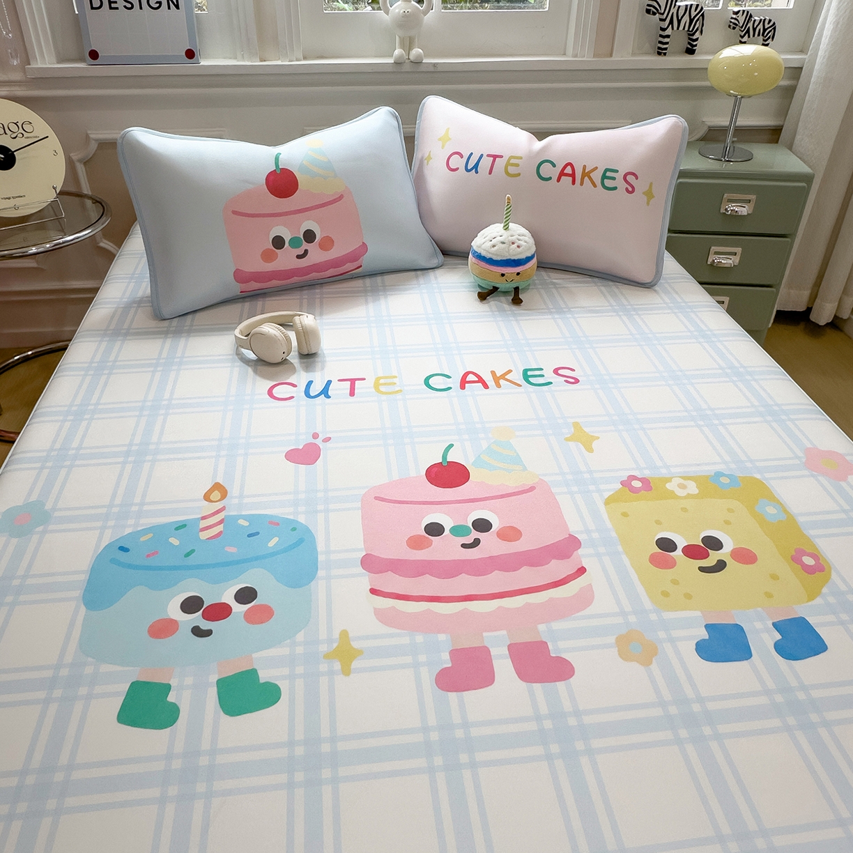 91家纺网 家纺一手货源 找家纺 丝羽坊 2026新款ins设计师原创大版小清新卡通冰皮复合软凉席  甜趣屋-平铺款