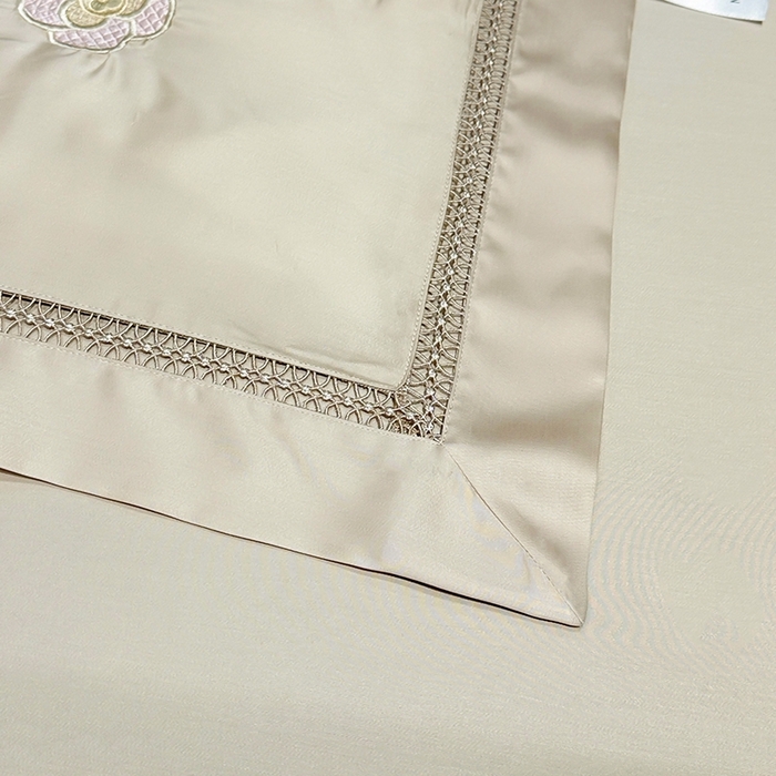 91家纺网 家纺一手货源 找家纺 欧夏家纺 2026新款兰精天丝刺绣镂空夏被空调被夏凉被薄被子-泊莱丽 香槟色