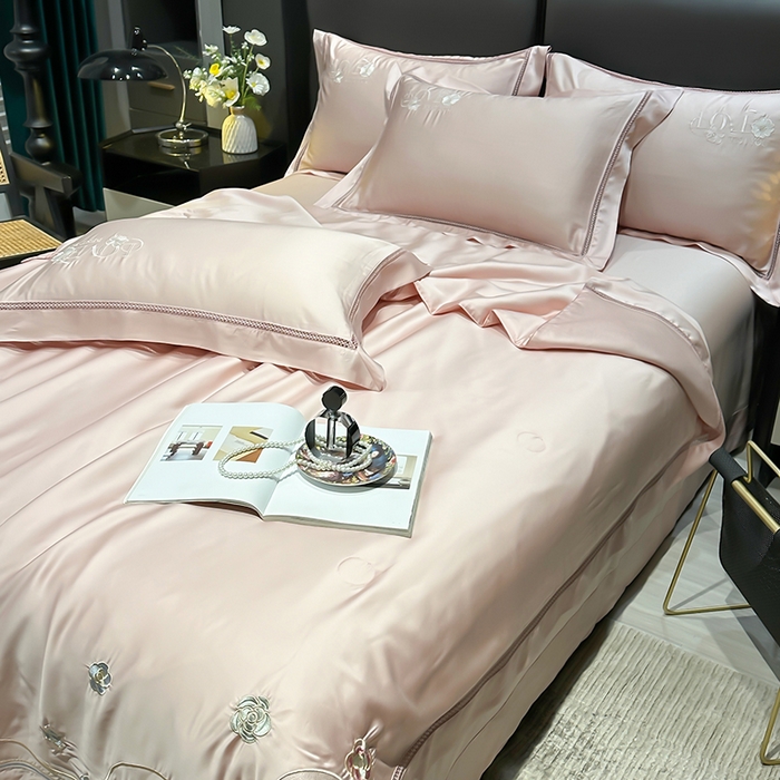 91家纺网 家纺一手货源 找家纺 欧夏家纺 2026新款兰精天丝刺绣镂空夏被空调被夏凉被薄被子-泊莱丽 玉色