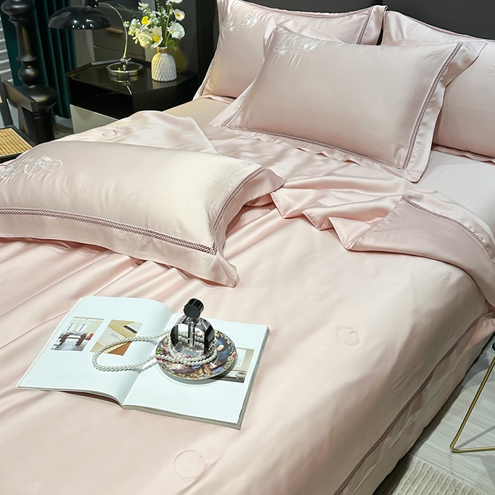 91家纺网 家纺一手货源 找家纺 欧夏家纺 2026新款兰精天丝刺绣镂空夏被空调被夏凉被薄被子-泊莱丽 玉色