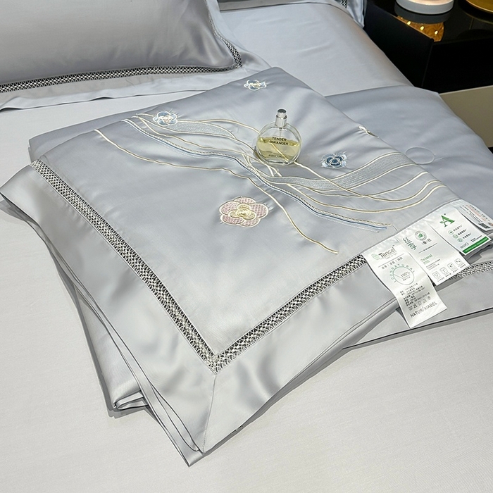 91家纺网 家纺一手货源 找家纺 欧夏家纺 2026新款兰精天丝刺绣镂空夏被空调被夏凉被薄被子-泊莱丽 月光灰