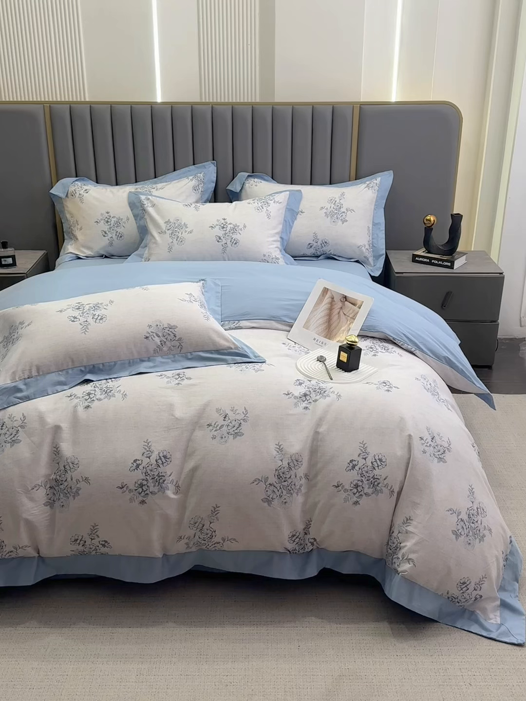 91家纺网 家纺一手货源 找家纺 乐蔻家纺 2026新款宽边数码精梳长绒棉纯棉四件套 舒言 兰