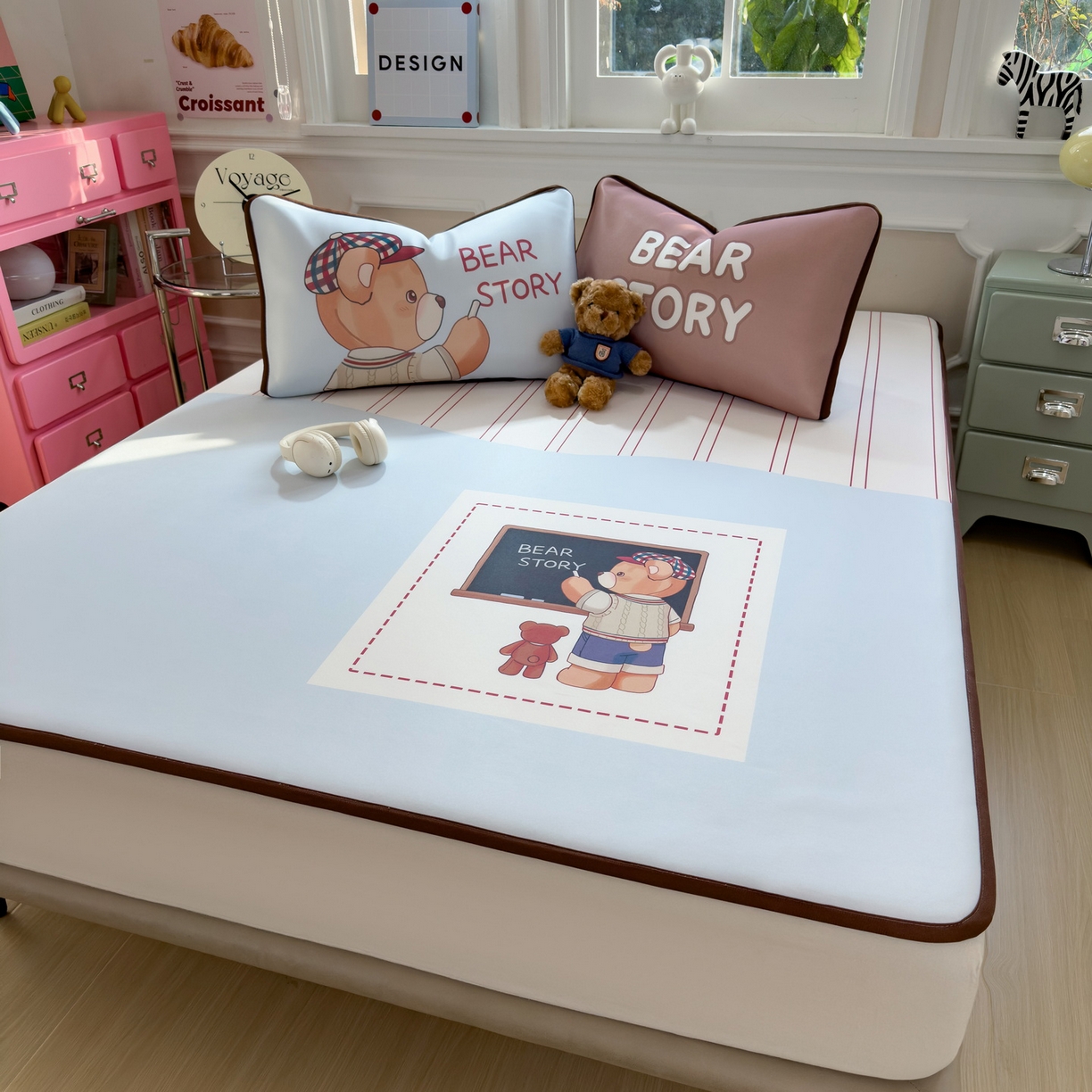 91家纺网 家纺一手货源 找家纺 （总）丝羽坊 2026新款ins设计师原创大版小清新卡通冰皮复合软凉席 