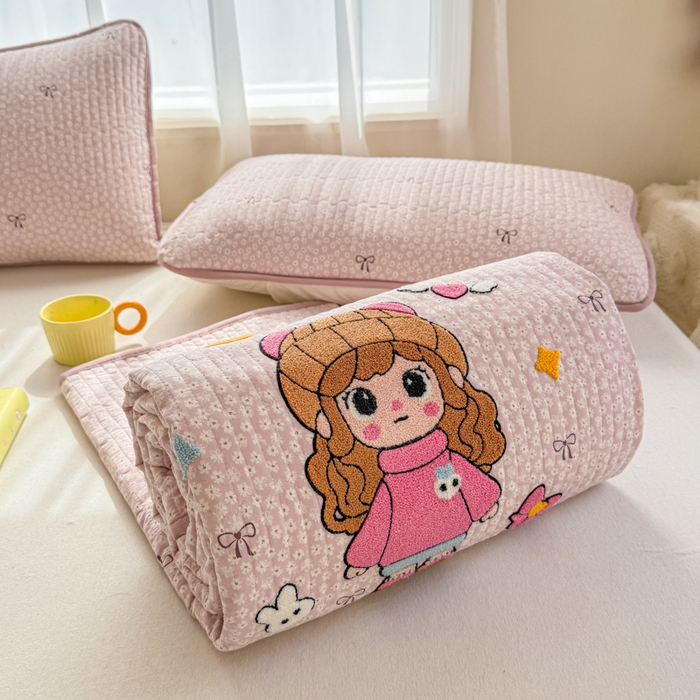 91家纺网 家纺一手货源 找家纺 （总）赛丽雅 2026春夏新款毛巾绣床盖三件套