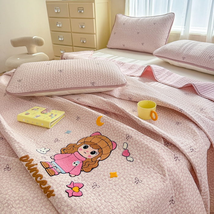 91家纺网 家纺一手货源 找家纺 （总）赛丽雅 2026春夏新款毛巾绣床盖三件套