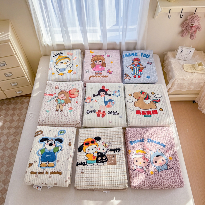 91家纺网 家纺一手货源 找家纺 （总）赛丽雅 2026春夏新款毛巾绣床盖三件套