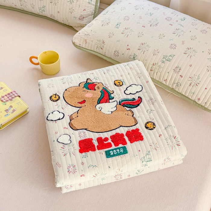 91家纺网 家纺一手货源 找家纺 （总）赛丽雅 2026春夏新款毛巾绣床盖三件套