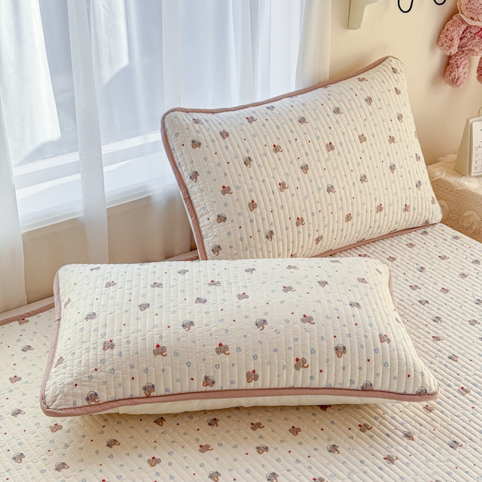 91家纺网 家纺一手货源 找家纺 赛丽雅 2026春夏新款毛巾绣床盖三件套 开心狗