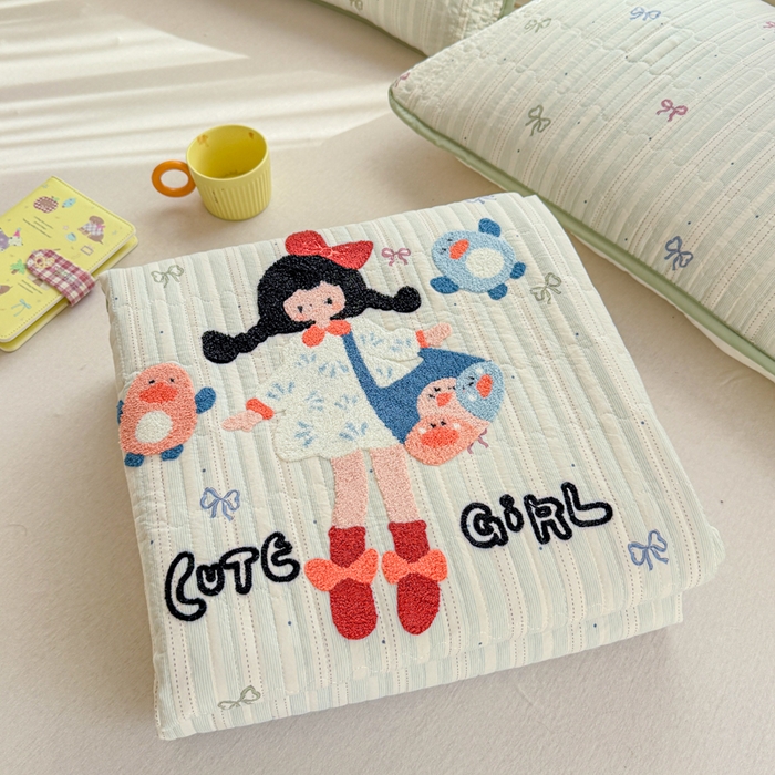 91家纺网 家纺一手货源 找家纺 （总）赛丽雅 2026春夏新款毛巾绣床盖三件套