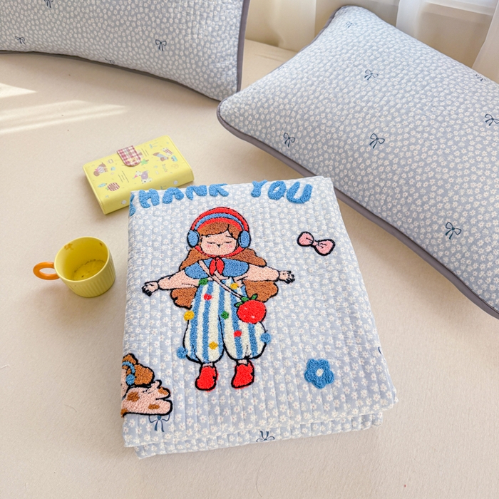 赛丽雅 2026春夏新款毛巾绣床盖三件套 音乐家