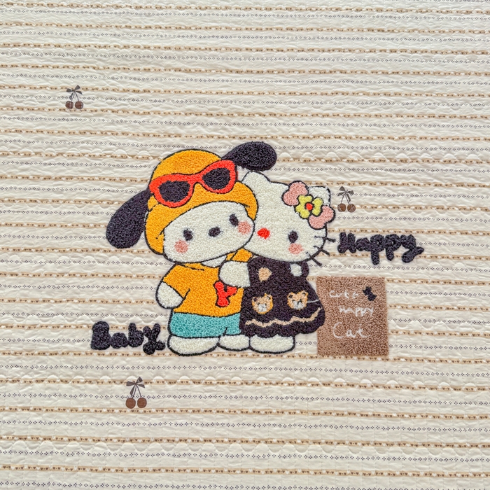 91家纺网 家纺一手货源 找家纺 赛丽雅 2026春夏新款毛巾绣床盖三件套 好朋友