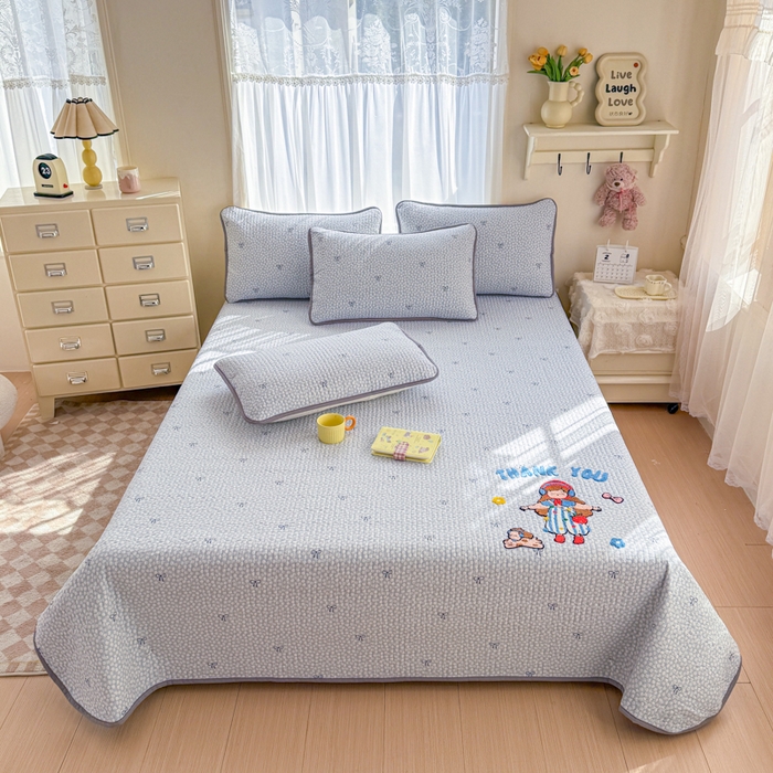 91家纺网 家纺一手货源 找家纺 赛丽雅 2026春夏新款毛巾绣床盖三件套 音乐家