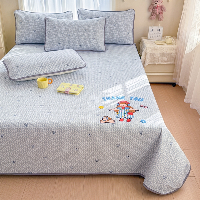 91家纺网 家纺一手货源 找家纺 赛丽雅 2026春夏新款毛巾绣床盖三件套 音乐家