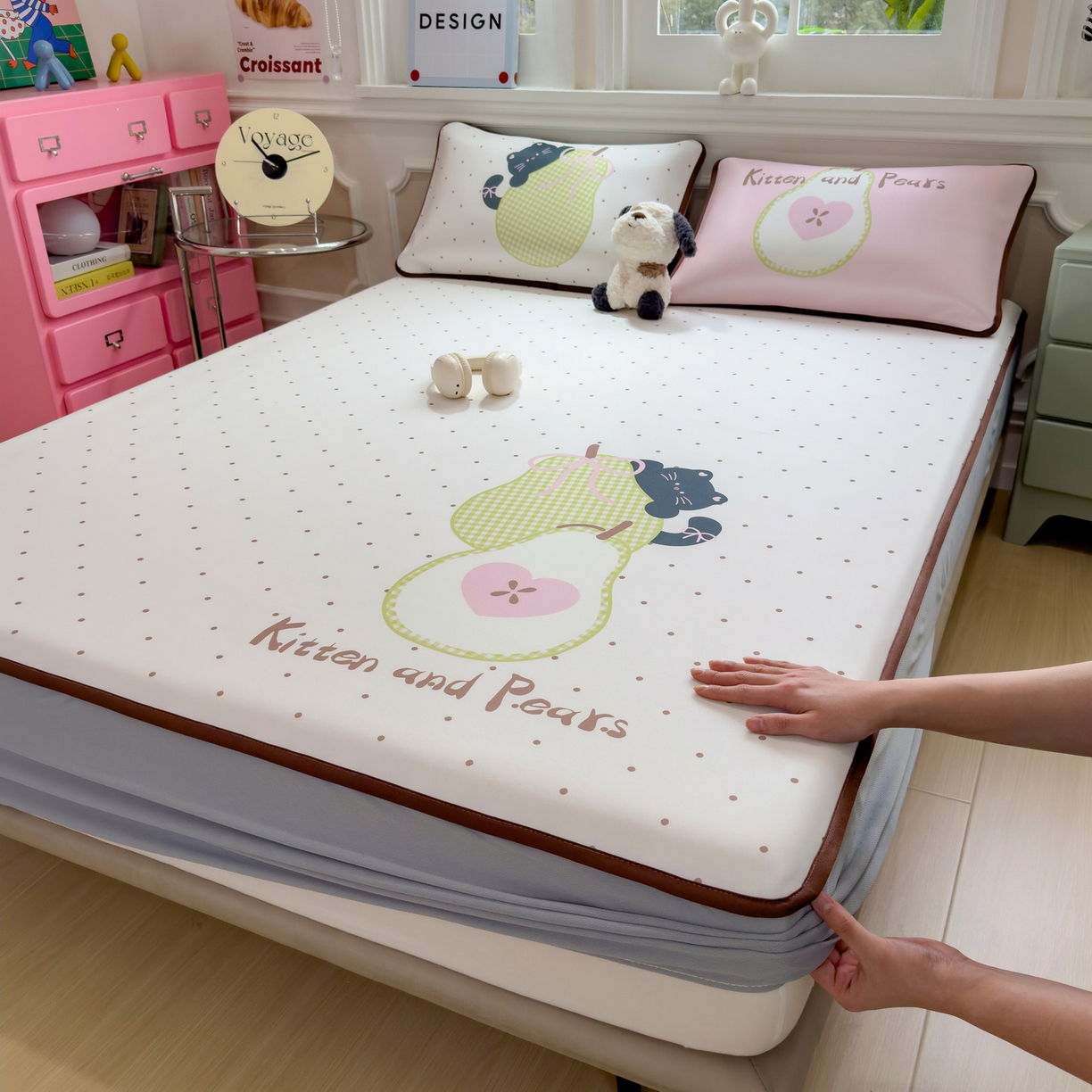 91家纺网 家纺一手货源 找家纺 （总）丝羽坊 2026新款ins设计师原创大版小清新卡通冰皮复合软凉席 