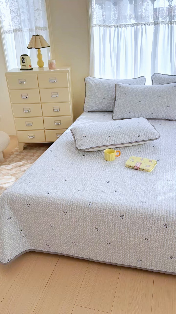 91家纺网 家纺一手货源 找家纺 赛丽雅 2026春夏新款毛巾绣床盖三件套 音乐家