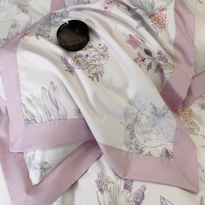 91家纺网 家纺一手货源 找家纺 乐蔻家纺 2026新款宽边数码精梳长绒棉纯棉四件套 悠冉 紫