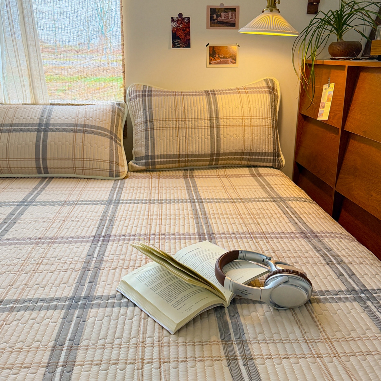 91家纺网 家纺一手货源 找家纺 默忆 2026新款A类小清新四季可用学生宿舍床单  单件全棉炕盖床盖炕毯三件套 格调